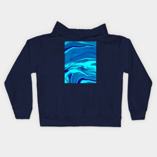 Shades of Blue Swirls Original Art Print Kids Hoodie